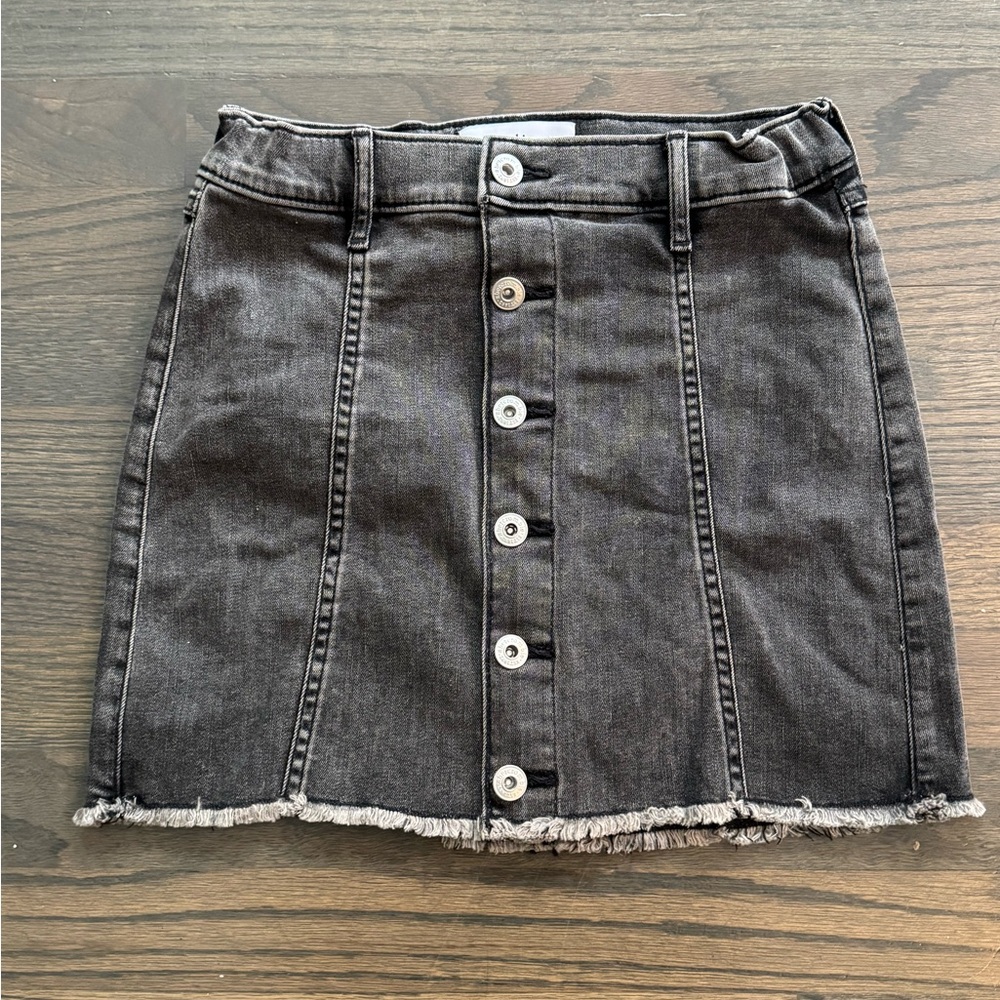 Abercrombie & Fitch kids Charcoal Button-Down Denim Mini Skirt NWT 11/12